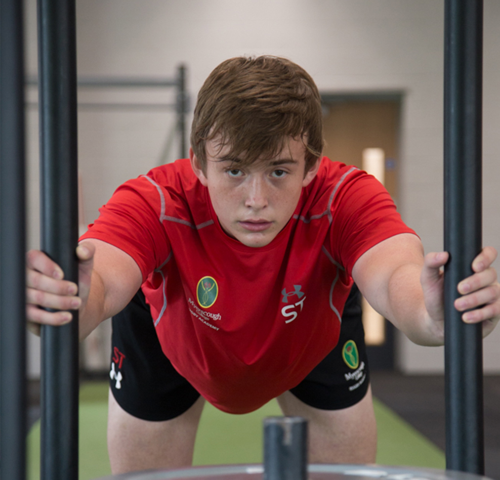 Myerscough College Sports Studies student weight training in the High Performance Centre