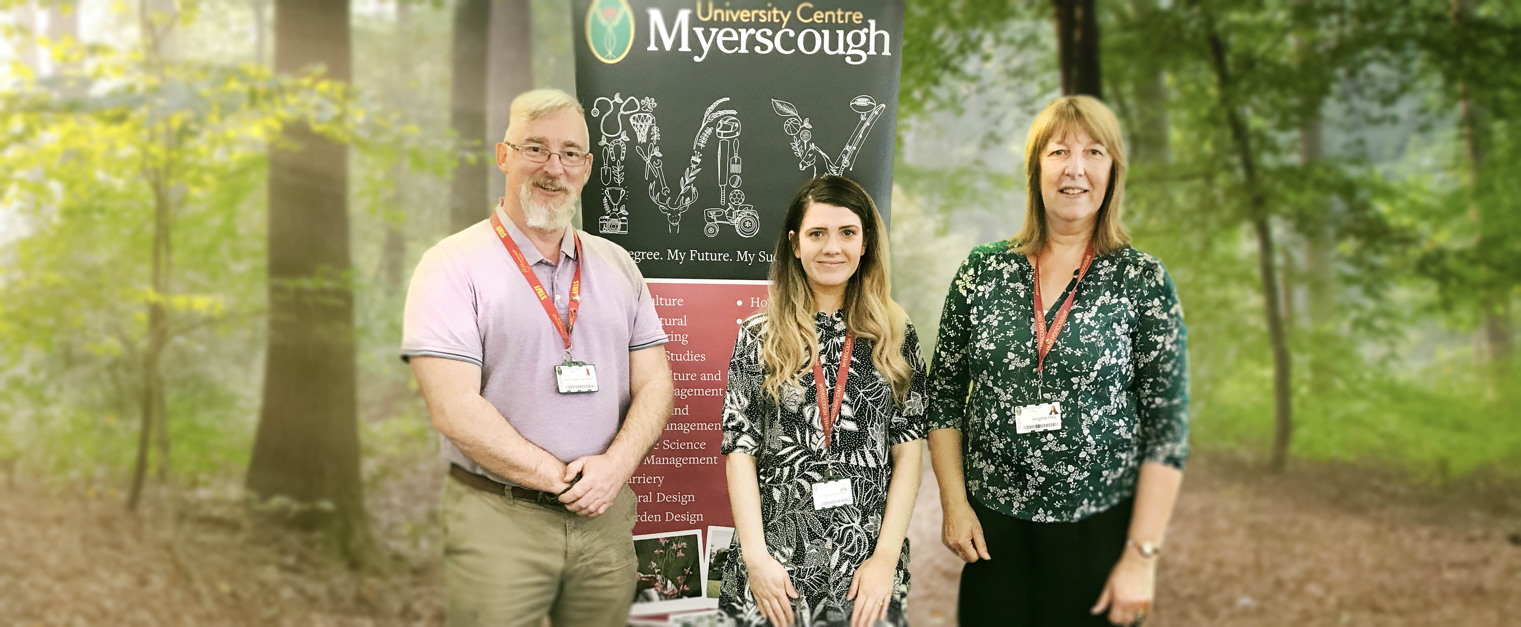 A Team photo of Nick, Amelia and Angela from University Centre Myerscough's Schools Team